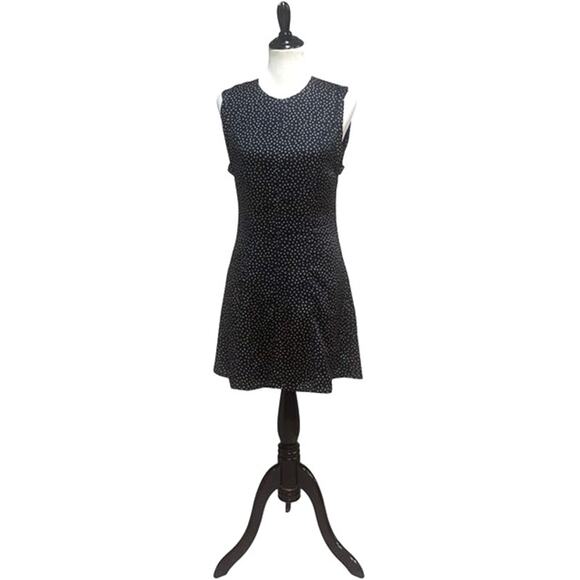 Alexis Dutsa Belted Polka Dot Sleeveless Mini Dress EUC Navy/White Size Medium - Picture 1 of 7